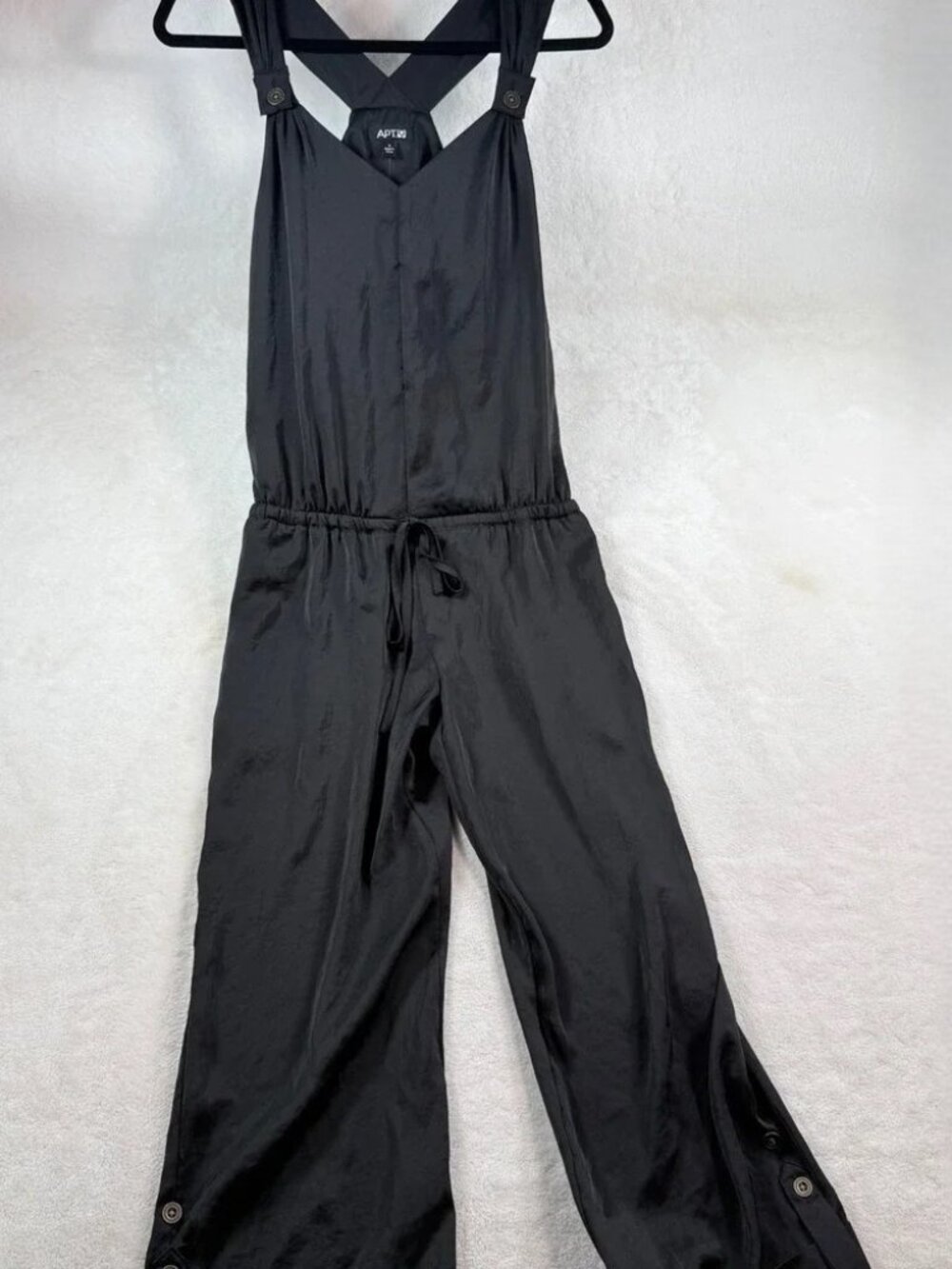EUC Apt. 9 Women's Black Satin Romper size 8